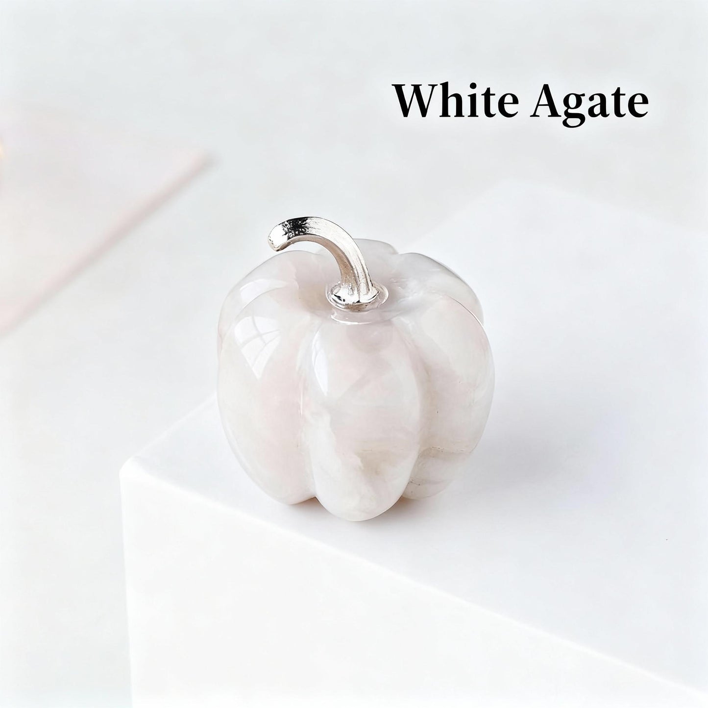 Cute Crystal Pumpkin Charm | Hand-Carved Halloween & Fall Decor Gift