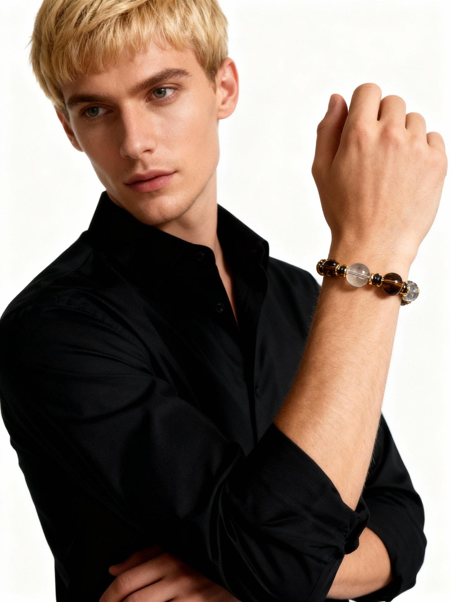 The Guardian – Men's Smoky Quartz & Tiger's Eye Bracelet