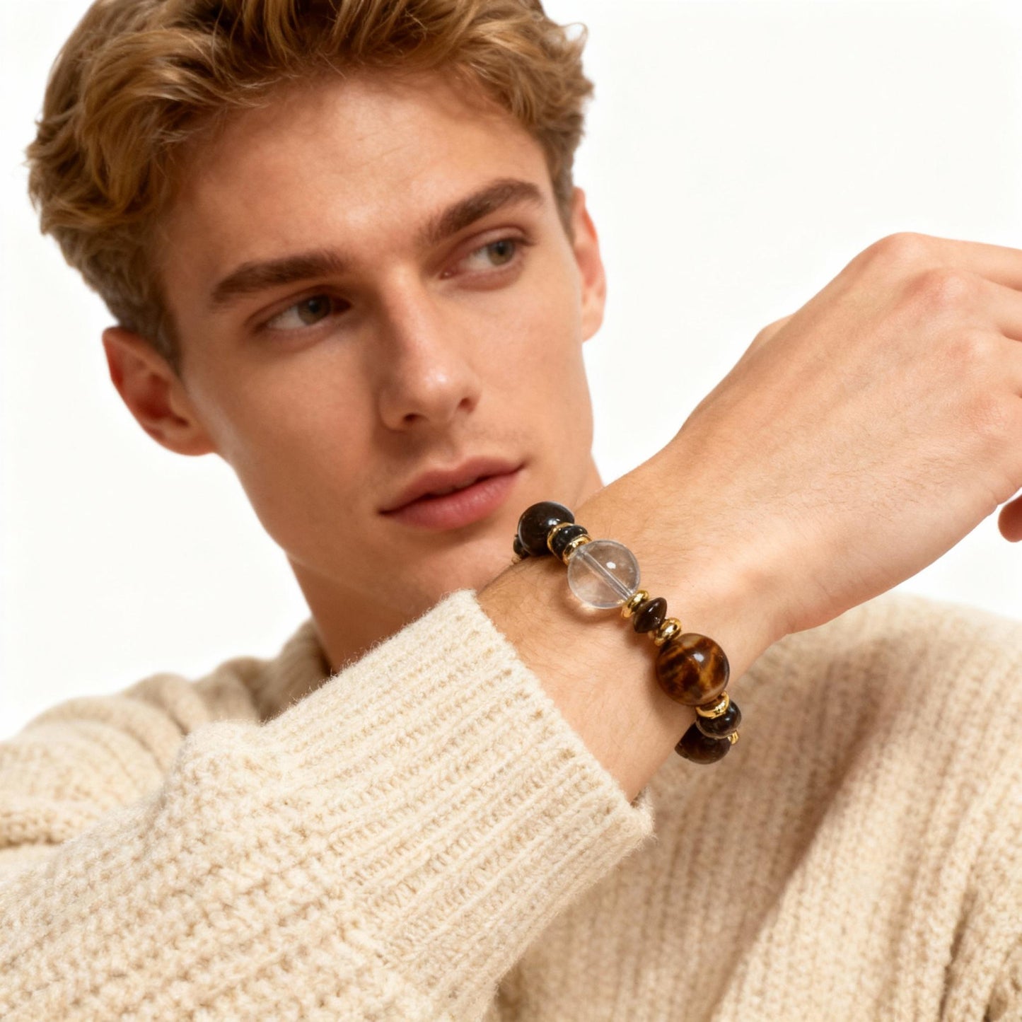 The Guardian – Men's Smoky Quartz & Tiger's Eye Bracelet