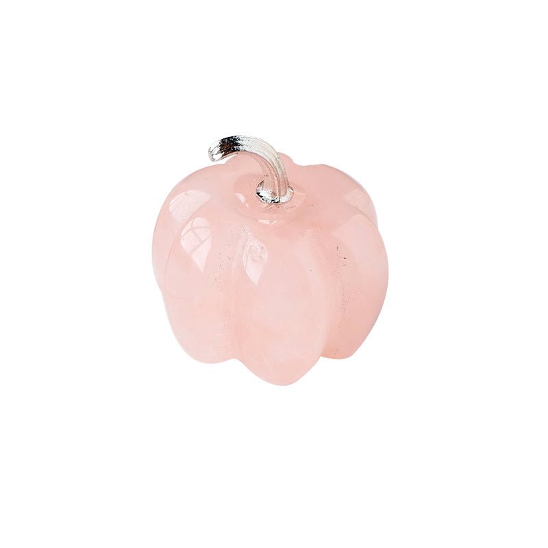 Image of Cute Crystal Pumpkin Charm | Hand - Carved Halloween & Fall Decor Gift - Handcrafted Crystal Jewelry from Tae Shine