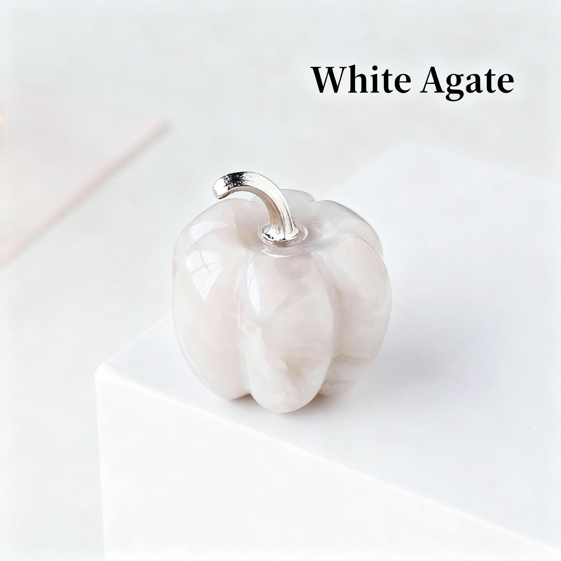 Image of Cute Crystal Pumpkin Charm | Hand - Carved Halloween & Fall Decor Gift - Handcrafted Crystal Jewelry from Tae Shine