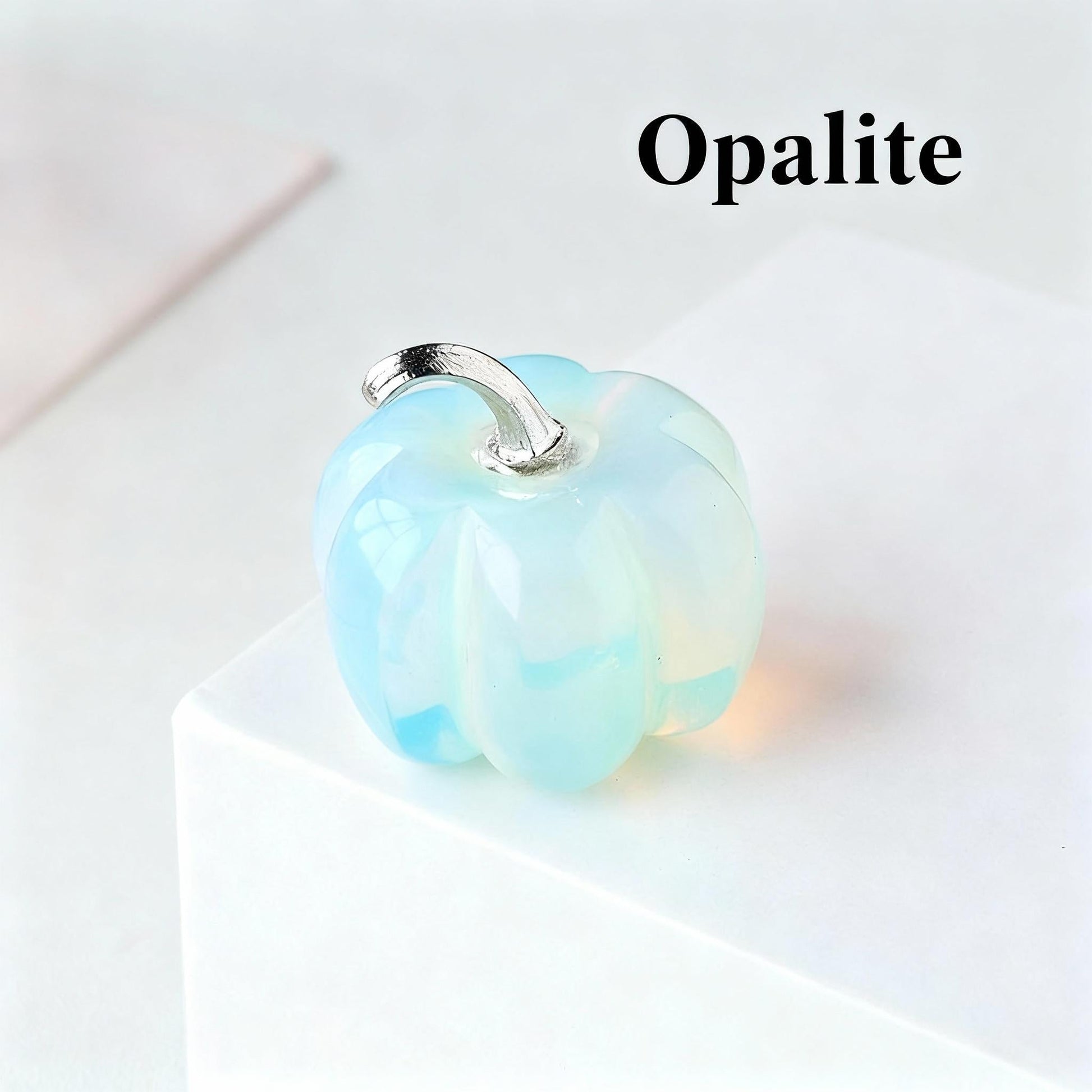Image of Cute Crystal Pumpkin Charm | Hand - Carved Halloween & Fall Decor Gift - Handcrafted Crystal Jewelry from Tae Shine