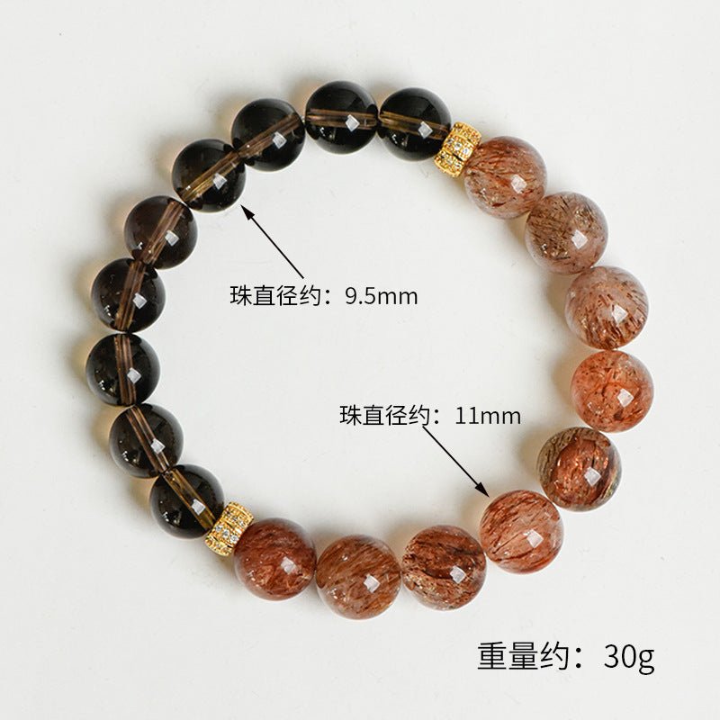 Image of Midnight Sun – Smoky Quartz & Sunstone Bracelet for Grounding & Radiance - Handcrafted Crystal Jewelry from Tae Shine