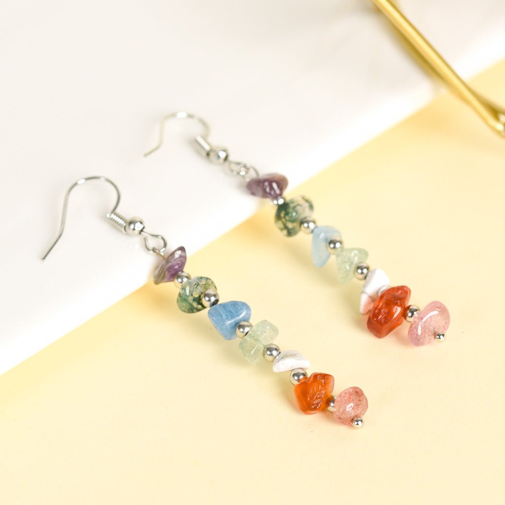 Image of Rainbow Alignment Earrings – 7 Chakra Crystal Dangle Earrings for Balance & Harmony - Handcrafted Crystal Jewelry from Tae Shine