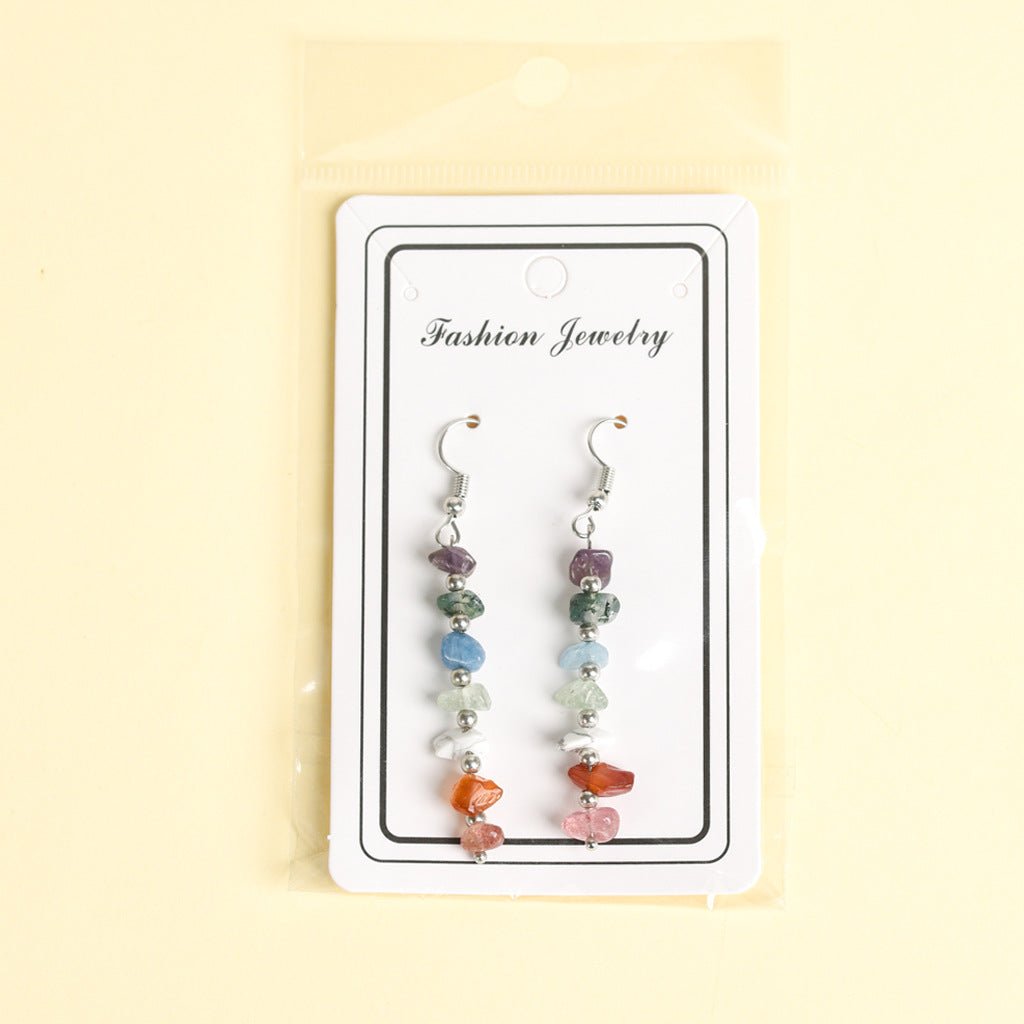 Image of Rainbow Alignment Earrings – 7 Chakra Crystal Dangle Earrings for Balance & Harmony - Handcrafted Crystal Jewelry from Tae Shine