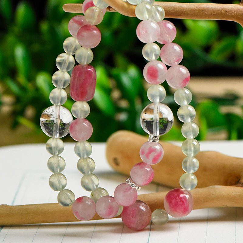 Image of The Heart's Renewal – Prehnite & Rhodonite Bracelet for Healing & Compassion - Handcrafted Crystal Jewelry from Tae Shine