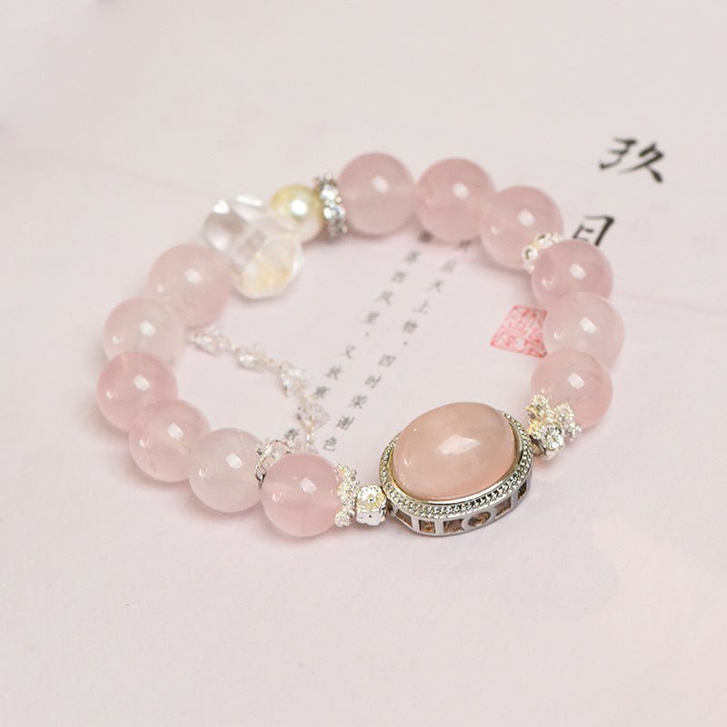 Image of The Love Locket – Rose Quartz & Clear Quartz Bracelet for Manifesting & Cherishing Love - Handcrafted Crystal Jewelry from Tae Shine