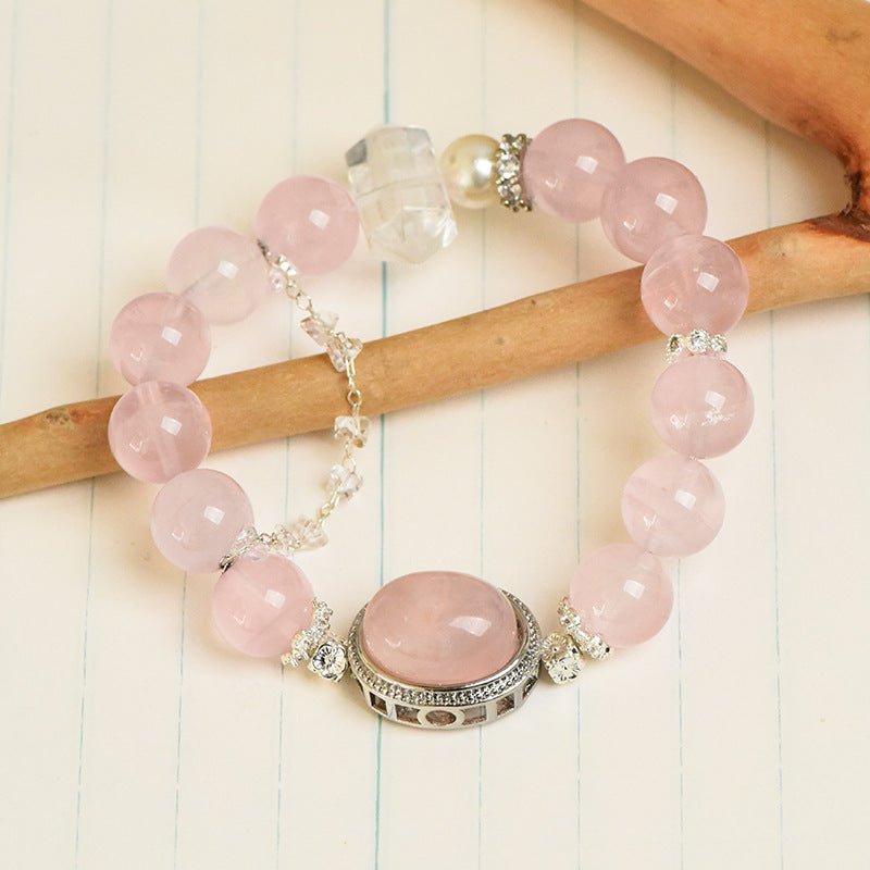 Image of The Love Locket – Rose Quartz & Clear Quartz Bracelet for Manifesting & Cherishing Love - Handcrafted Crystal Jewelry from Tae Shine