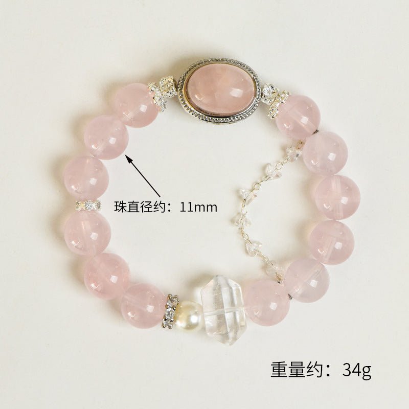 Image of The Love Locket – Rose Quartz & Clear Quartz Bracelet for Manifesting & Cherishing Love - Handcrafted Crystal Jewelry from Tae Shine