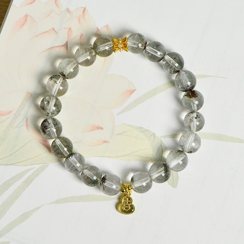 Image of The Prosperity Garden – Green Phantom Quartz Bracelet for Career & Wealth Growth - Handcrafted Crystal Jewelry from Tae Shine