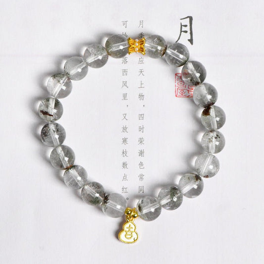 Image of The Prosperity Garden – Green Phantom Quartz Bracelet for Career & Wealth Growth - Handcrafted Crystal Jewelry from Tae Shine