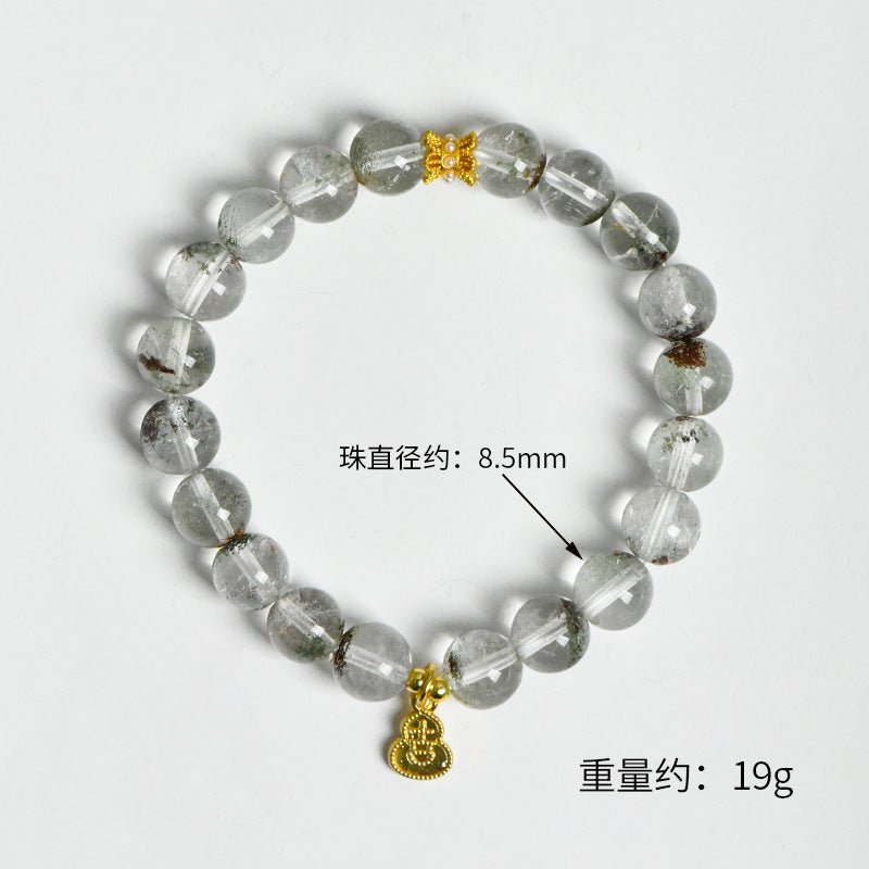 Image of The Prosperity Garden – Green Phantom Quartz Bracelet for Career & Wealth Growth - Handcrafted Crystal Jewelry from Tae Shine