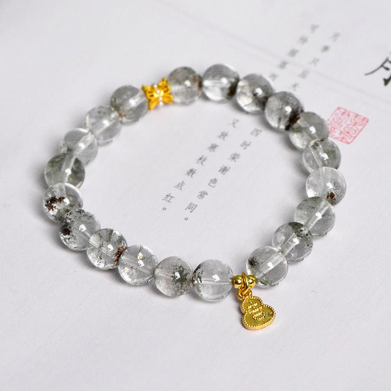 Image of The Prosperity Garden – Green Phantom Quartz Bracelet for Career & Wealth Growth - Handcrafted Crystal Jewelry from Tae Shine