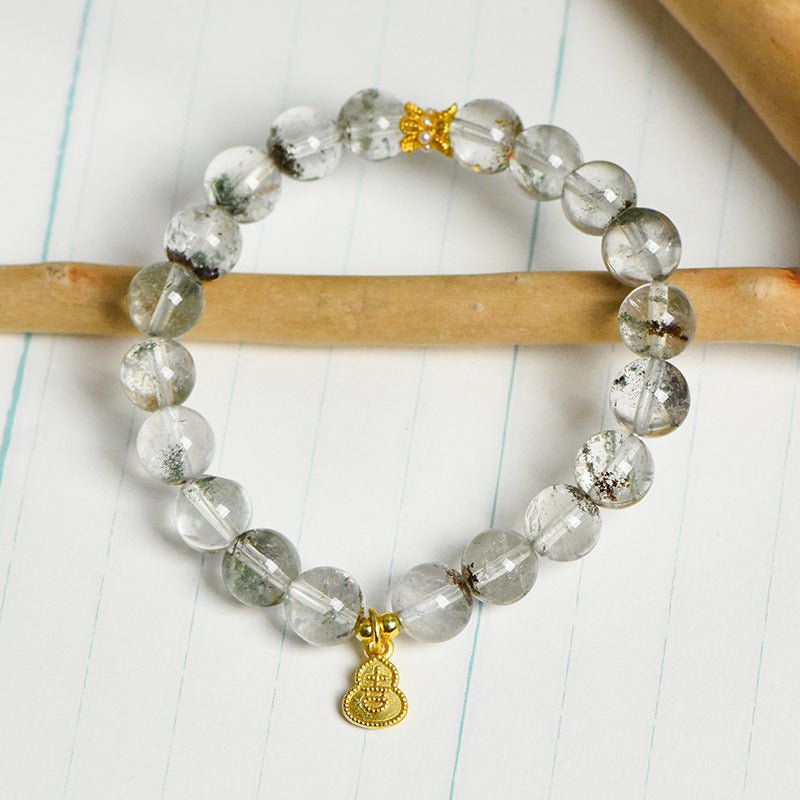 Image of The Prosperity Garden – Green Phantom Quartz Bracelet for Career & Wealth Growth - Handcrafted Crystal Jewelry from Tae Shine