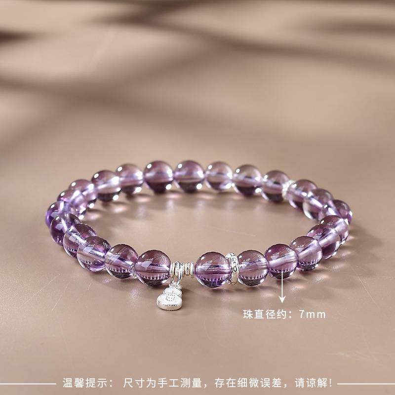 Image of The Serene Spirit – Amethyst & Fortune Gourd Bracelet for Peace & Prosperity - Handcrafted Crystal Jewelry from Tae Shine