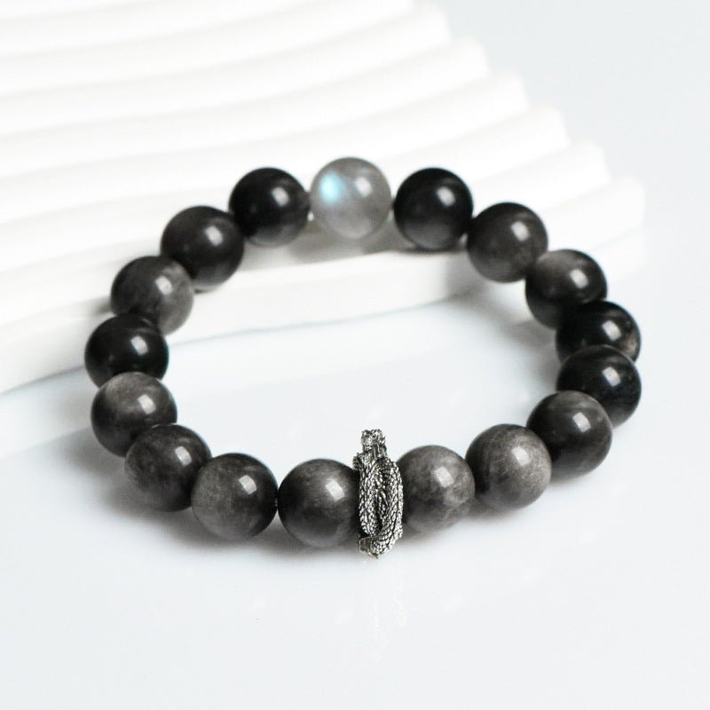 Image of The Serpent's Gaze – Silver Obsidian & Labradorite for Transformation & Protection - Handcrafted Crystal Jewelry from Tae Shine
