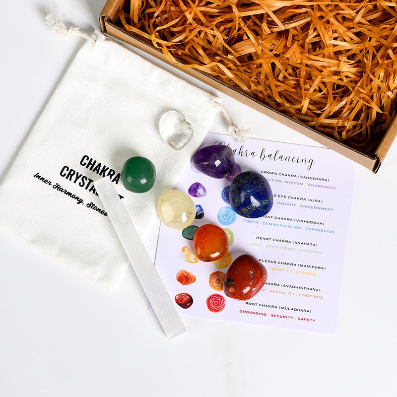 Image of The Ultimate Chakra Healing Kit – 7 Crystals & Selenite Wand for Balancing & Alignment - Handcrafted Crystal Jewelry from Tae Shine