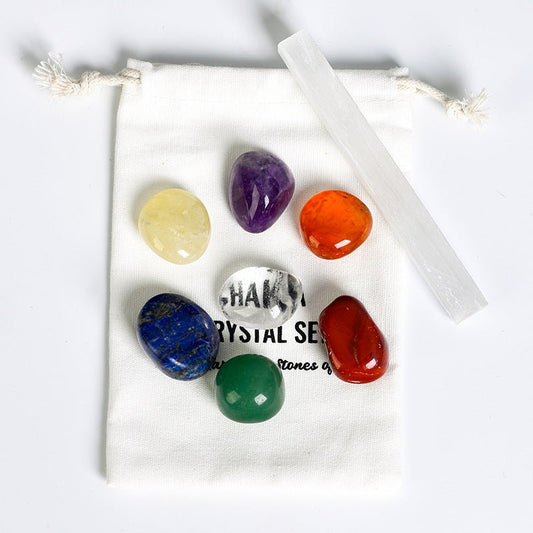 Image of The Ultimate Chakra Healing Kit – 7 Crystals & Selenite Wand for Balancing & Alignment - Handcrafted Crystal Jewelry from Tae Shine