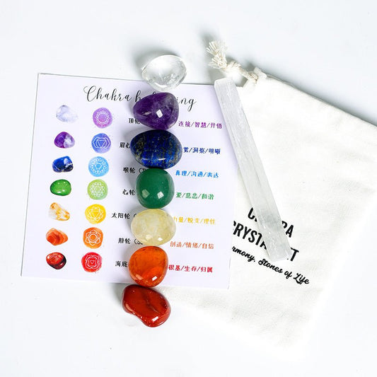 Image of The Ultimate Chakra Healing Kit – 7 Crystals & Selenite Wand for Balancing & Alignment - Handcrafted Crystal Jewelry from Tae Shine