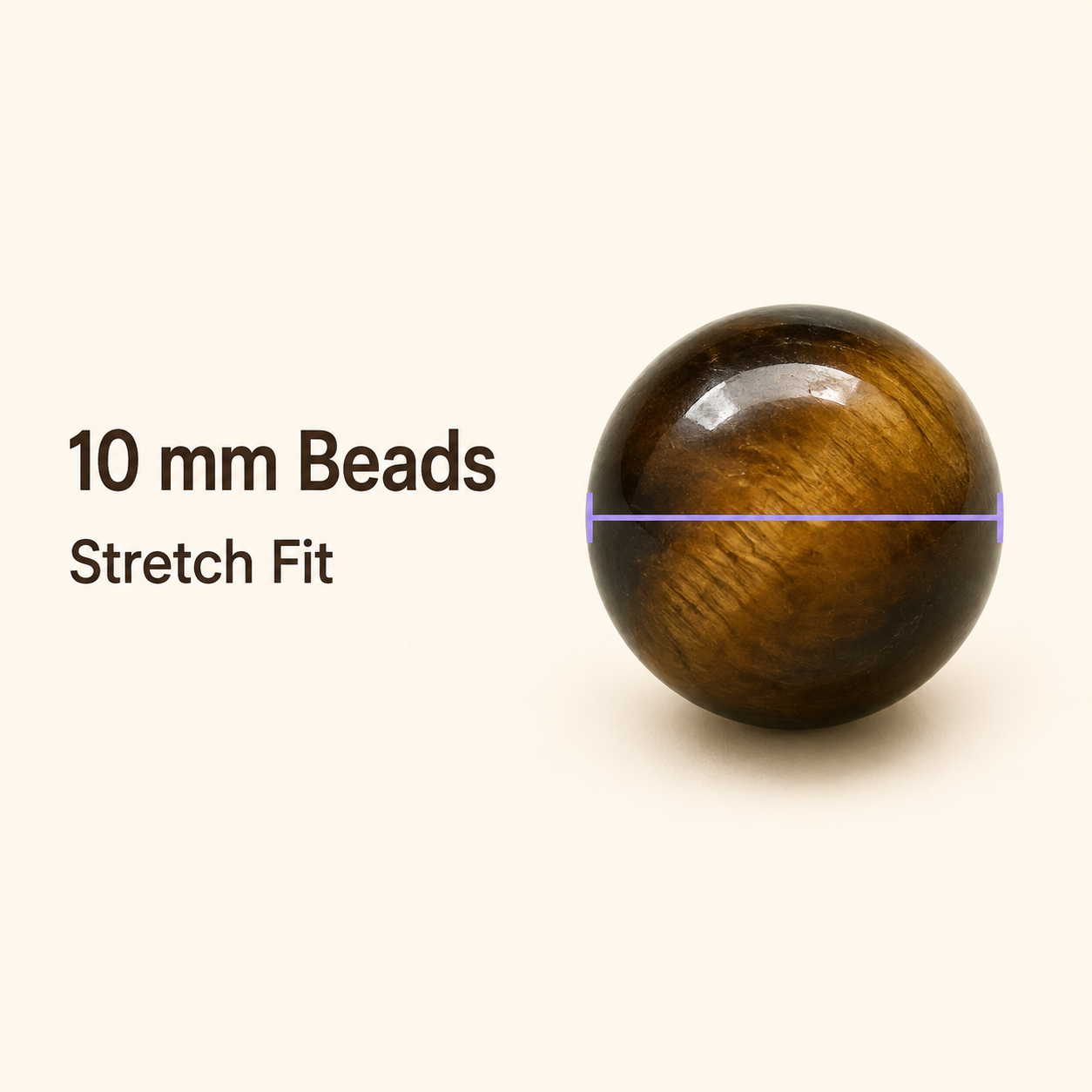 Tiger's eye 10mm bead size stretch fit Taeshine