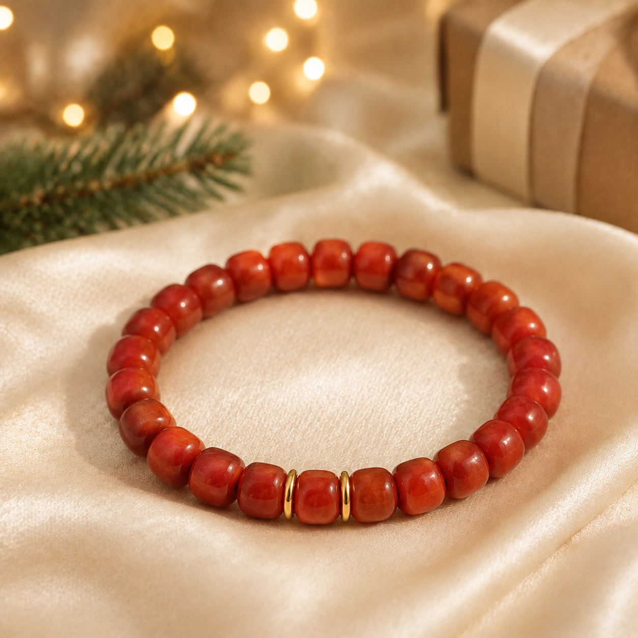 Nanhong red agate bracelet holiday gift Taeshine