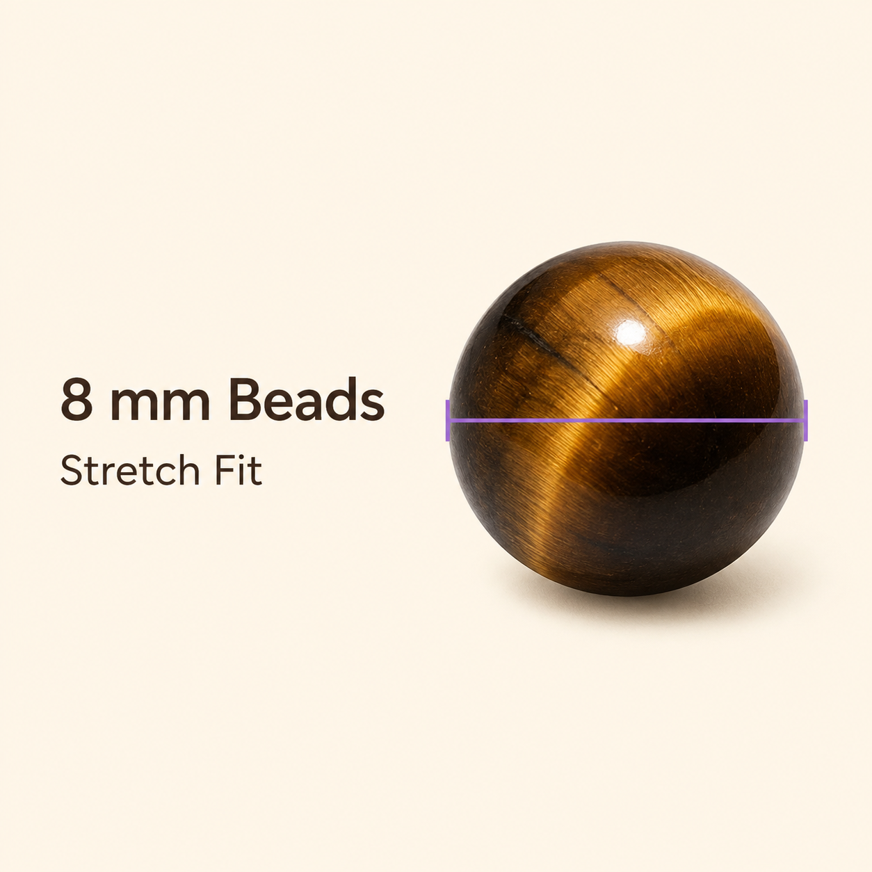 Tiger's eye 8mm bead size stretch fit Taeshine