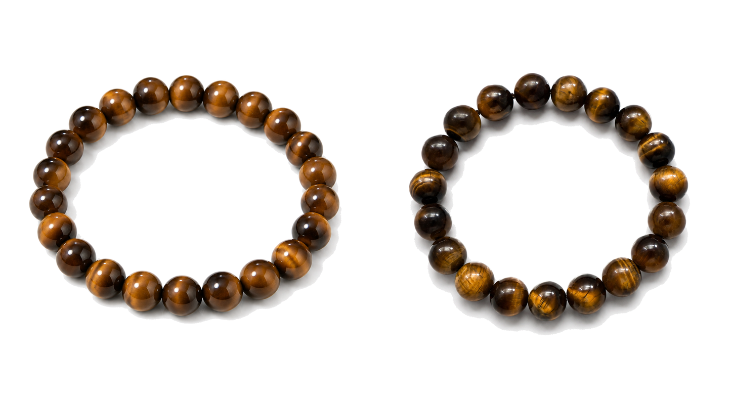 Tiger's eye bracelet set of 2 8mm and 10mm Taeshine