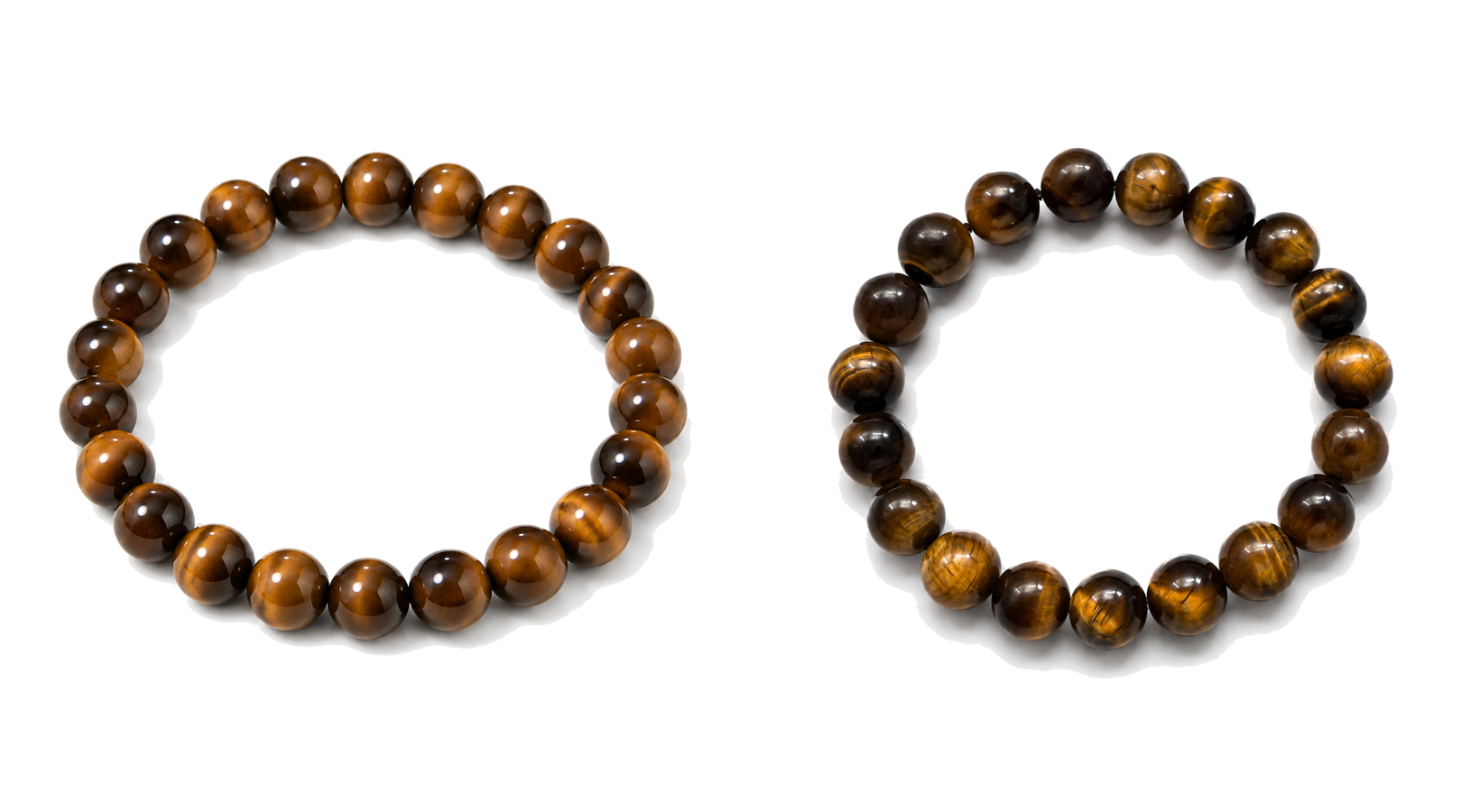 Tiger's eye bracelet set of 2 8mm and 10mm Taeshine