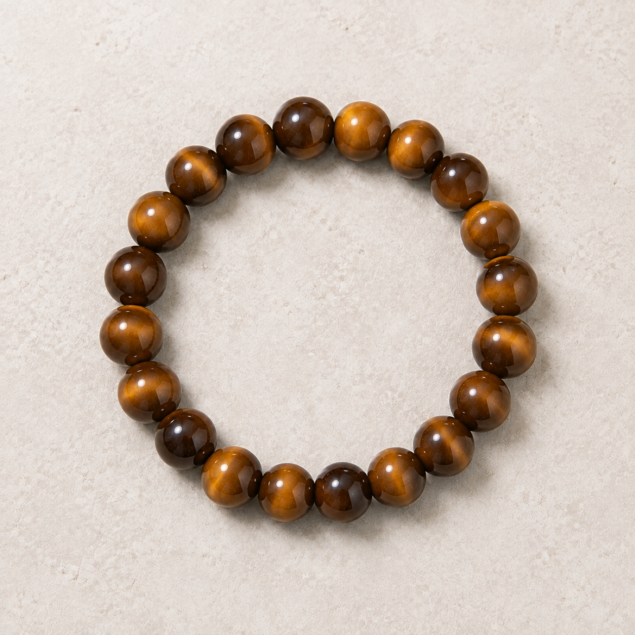 Tiger's eye 8mm bracelet top view Taeshine