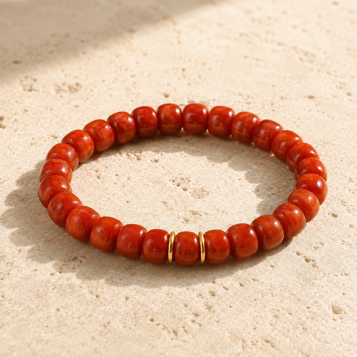 Nanhong red agate bracelet side light Taeshine